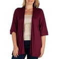thumbnail image 1 of Womens Plus Size Open Front Cardigan Wine 1XL, 1 of 1