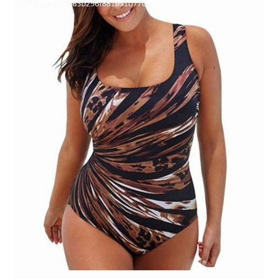 Womens Plus Size Padded One Piece Swimsuit Bathing Suit Monokini Swimwear Printed Bikini Beach