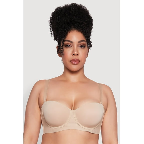 Womens Plus Size Padded Push-Up Balconette Bra | Convertible to Strapless