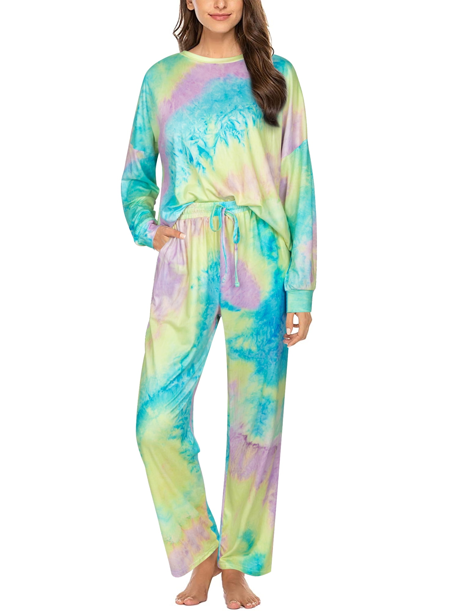 絶対的な信頼 Set Pajama Cotton XL Women's Walmart with Sleeve Long Clothing