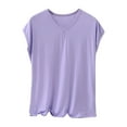 thumbnail image 1 of Womens Plus Size Pajama Top Short Sleeve Crew Neck Undershirt Casual Nightwear Comfortable Homewear T-Shirt, 1 of 3
