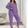 thumbnail image 1 of Womens Plus Size Pajamas Set Long Sleeve Sleepwear, 1 of 1