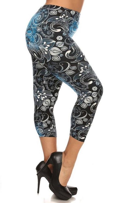 Womens Plus Size Panda Capri Leggings (One Size Plus)