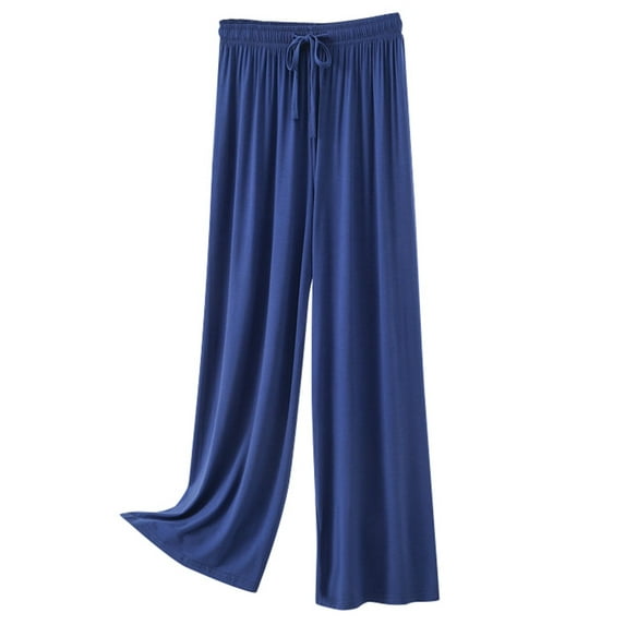 Womens Plus Size Pants Casual Plus Size Pants Comfortable Straight Leg With Drawstring Relaxed Home Comfortable Pants For Women Blue M