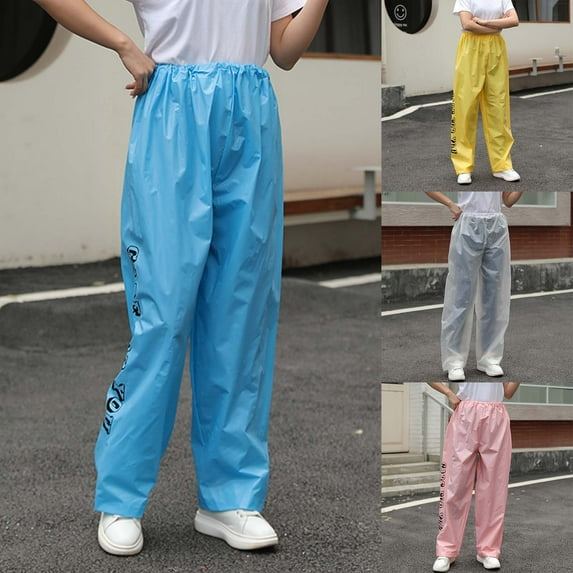 Womens Plus Size Pants Hiking Rain Thick Portable Fabric Bottom Half Rain Trousers with Enhanced Waterproofing Pink