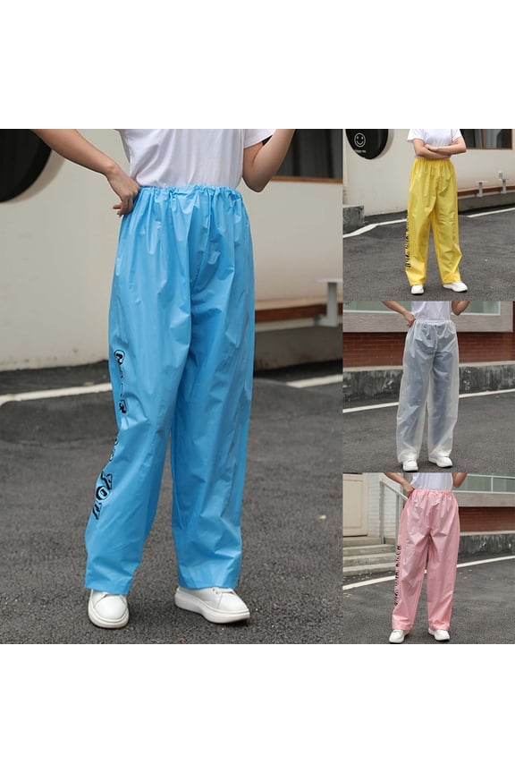 Womens Plus Size Pants Hiking Rain Thick Portable Fabric Bottom Half Rain Trousers with Enhanced Waterproofing Yellow