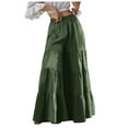 thumbnail image 1 of Womens Plus Size Pants Ladies Tiered Ruffle Hem Wide Leg Elastic Waist Flowy Palazzo Boho Pants Women GN2 XXXL, 1 of 4