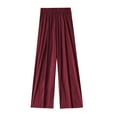 thumbnail image 1 of Womens Plus Size Pants with Pockets S-4X Casual Pleated Wide Leg Elastic High Waisted Trousers Basic Loose Comfort Solid Full Length Loungewear Pant, 1 of 3