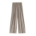 thumbnail image 1 of Womens Plus Size Pants with Pockets S-4X Casual Pleated Wide Leg Elastic High Waisted Trousers Basic Loose Comfort Solid Full Length Loungewear Pant, 1 of 3
