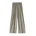 thumbnail image 1 of Womens Plus Size Pants with Pockets S-4X Casual Pleated Wide Leg Elastic High Waisted Trousers Basic Loose Comfort Solid Full Length Loungewear Pant, 1 of 3