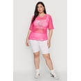 thumbnail image 1 of Womens Plus Size Personally I Dont Care Fishnet Top, 1 of 5