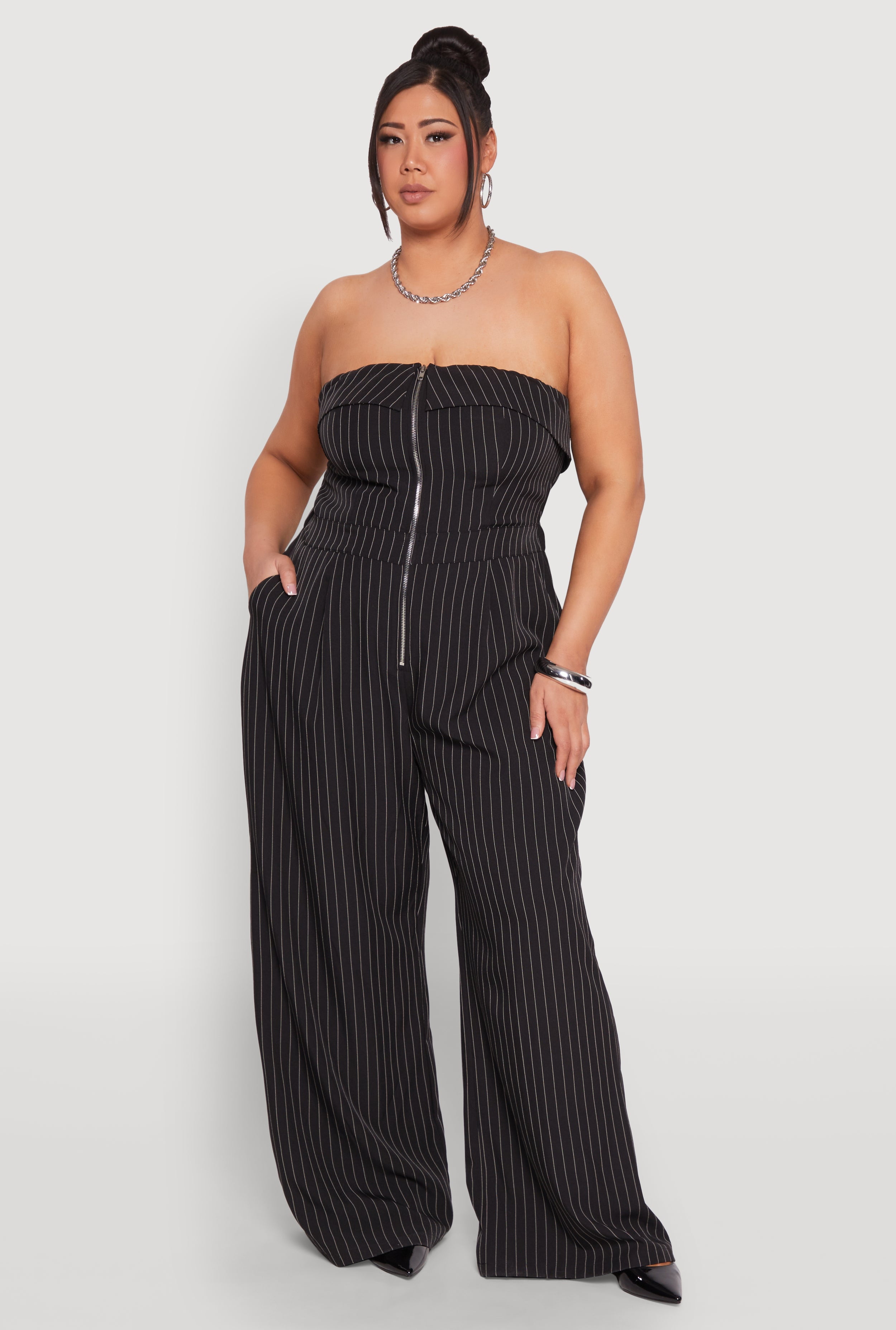 Jessica London Women's Plus Size Popover Elastic Waist Wide Leg
