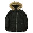 thumbnail image 1 of Womens Plus Size Plush Trimmed Black Winter Coat Zip Front Ski Jacket 3X, 1 of 2
