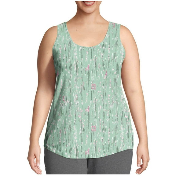 Womens Plus Size Polka Dots Tank Top Sleeveless Summer Tunic Flowy Camisole with Hanky Hem for Beach Vacations in Lightweight Breathable Fabric