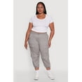 thumbnail image 1 of Womens Plus Size Poplin Drawstring Hem Utility Capris, 1 of 5