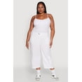 thumbnail image 1 of Womens Plus Size Poplin High Waisted Cargo Capris, 1 of 5