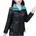 thumbnail image 1 of Winter Saving Womens Plus Size Puffer Jacket Warm Pocket Coat Turn Down Collar Long Jacket Winter Down Parkas, 1 of 6