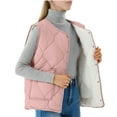thumbnail image 1 of Womens Plus Size Puffer Vest Lightweight Sleeveless Buttons Thin Quilted Padded Jacket for Layering Fall Winter Warm Gilet with Pockets, 1 of 7