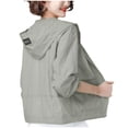 thumbnail image 1 of Womens Plus Size Rain Jackets Casual Fashion with Zipper Pockets Long Sleeved Hooded Sunscreen Coats, 1 of 4