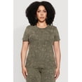 thumbnail image 1 of Womens Plus Size Rib Knit Acid Wash Crew Neck Tee, 1 of 5