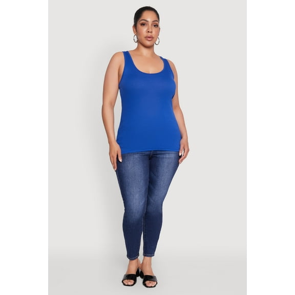 Womens Plus Size Rib Knit Tank Top