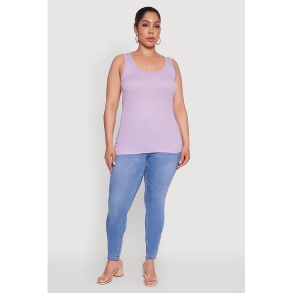 Women's Plus Size Rib Knit Tank Top