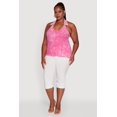 thumbnail image 1 of Womens Plus Size Ribbed Knit Acid Wash Halter Top, 1 of 5