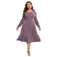 thumbnail image 1 of Womens Plus Size Ribbed Knit Sweater Dress Long Sleeve Stretchy Comfy Casual Fall Dress With Pockets, 1 of 5