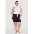 thumbnail image 1 of Womens Plus Size Rope Belted Shorts, 1 of 5