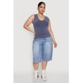 thumbnail image 1 of Womens Plus Size Seamless Mineral Wash V Neck Tank Top, 1 of 5