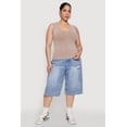 thumbnail image 1 of Womens Plus Size Seamless Mineral Wash V Neck Tank Top, 1 of 5