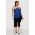 thumbnail image 1 of Womens Plus Size Sheer Ruched Drawstring Tube Top, 1 of 5