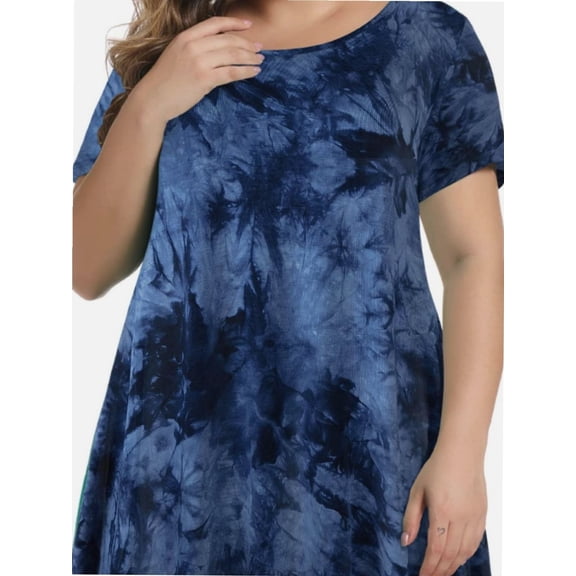 Womens Plus Size Short Sleeve Casual Summer Round Neck Shirts Tunics for Leggings