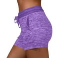 thumbnail image 1 of Womens Plus Size Shorts Drawstring Shorts for Women, Soft Comfy Activewear Loungewear Shorts, Solid Color Short Pants with Pockets Purple XXL, 1 of 6