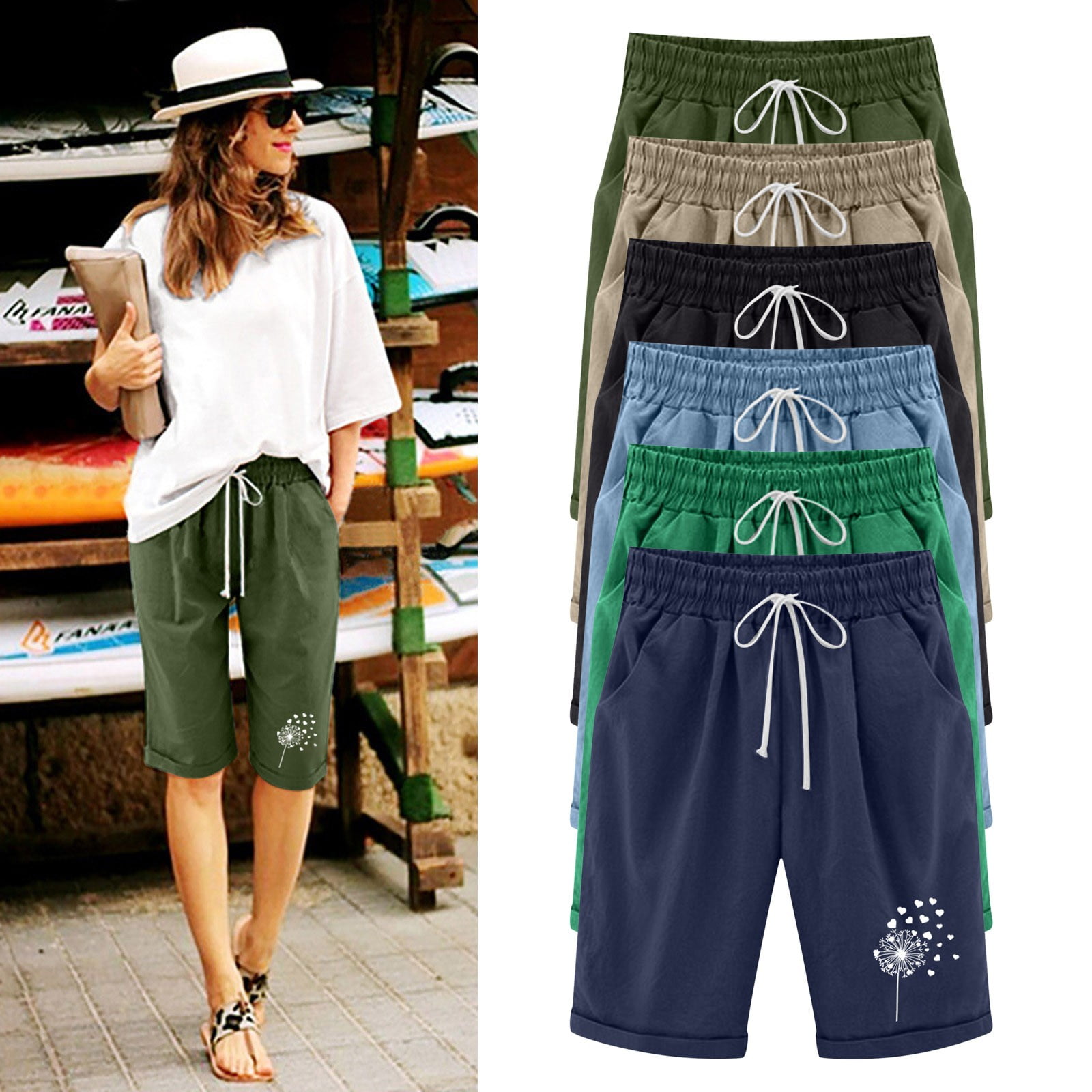 Women's Plus Belted Printed Shorts main image 0