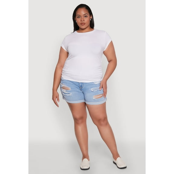 Womens Plus Size Side Ruched Tee