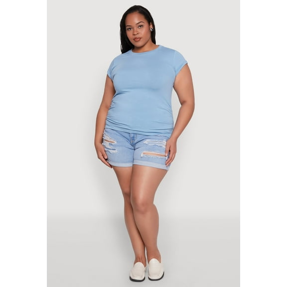 Womens Plus Size Side Ruched Tee