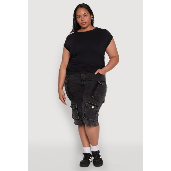 Womens Plus Size Side Ruched Tee