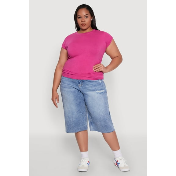 Womens Plus Size Side Ruched Tee
