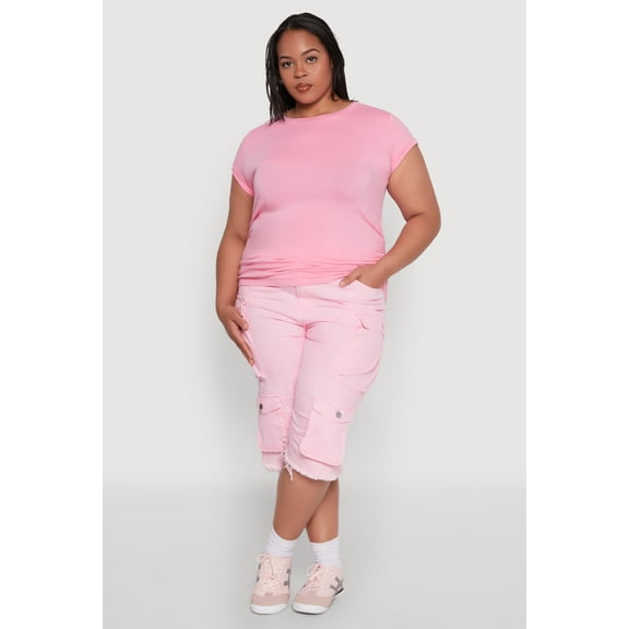 Womens Plus Size Side Ruched Tee