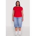 thumbnail image 1 of Women's Plus Size Side Ruched Tee, 1 of 5