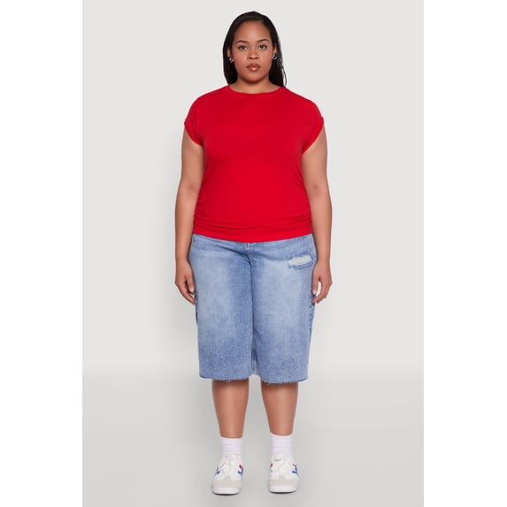 Women's Plus Size Side Ruched Tee