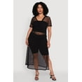 thumbnail image 1 of Womens Plus Size Side Slit Collared Mesh Maxi Top, 1 of 4