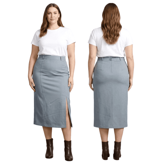 Womens Plus Size Skirt Midi Maxi Polyester Skirts Long Stretch Straight 14 to 24