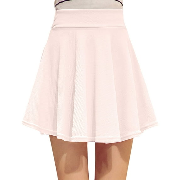 Womens Plus Size Skirts Solid High Waist Short A-Line Skirt With Built-In Shorts Running Tennis Sportswear Mini Skirts Spring Summer Fashion Skirt
