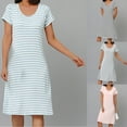 thumbnail image 1 of Womens Plus Size Sleepwear Nightgowns for Women Soft Cotton Sleep Shirts Short Sleeve Crew Neck Sleepwear Nightdress for Women Ladies Nightdress Pajama Dress, 1 of 5