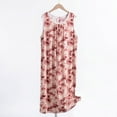thumbnail image 1 of Womens Plus Size Sleeveless Nightgowns XL-6X Cute Pullover Round Neck Sleepshirts Ladies Casual Printed Loose Comfort Sleepwear Dresses, 1 of 3