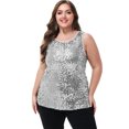 thumbnail image 1 of Womens Plus Size Sleeveless Sequin Tops Sparkle Shine Tank Top, 1 of 7