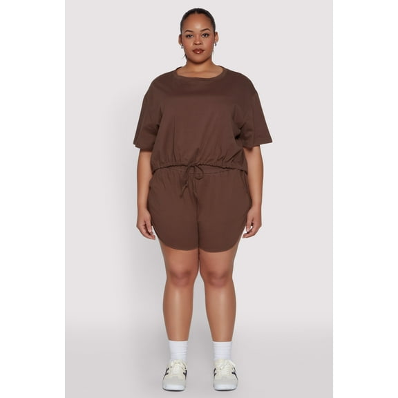 Womens Plus Size Smocked Dolphin Shorts