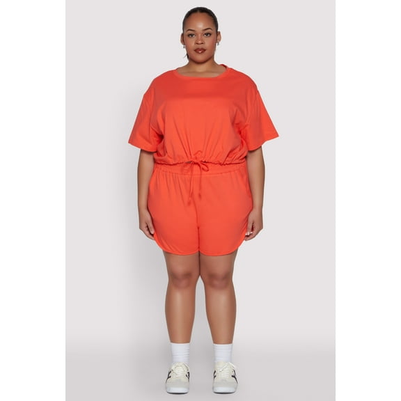 Womens Plus Size Smocked Dolphin Shorts